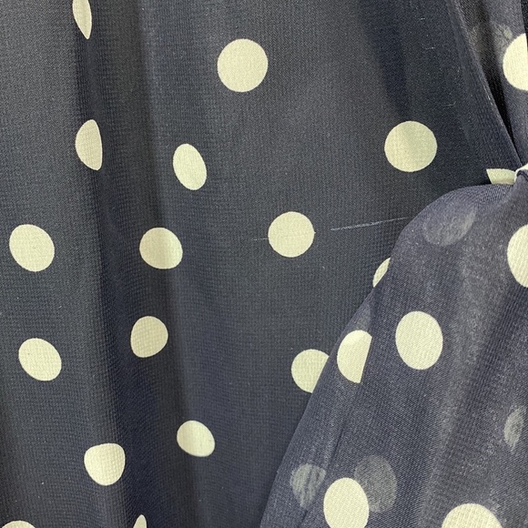 ASOS curve polka dot pleated sleeveless dress navy white - Picture 9 of 11